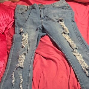 Distressed Blue Women's Jeans